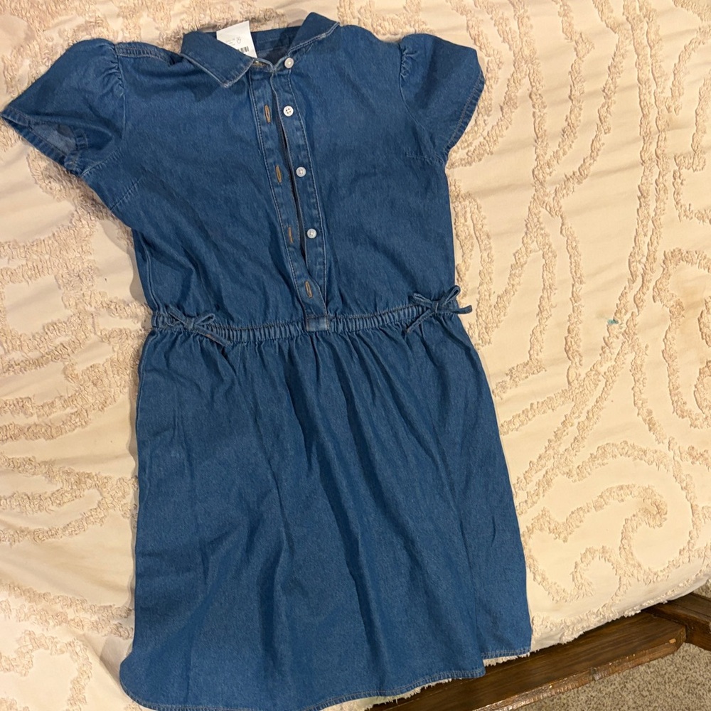 Crewcuts Blue Denim Button-Front Casual Dress